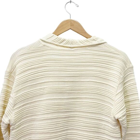 Vintage 80s Escada Cardigan Textured Shimmer Ecru Open Front Size 34 EU Small US - Picture 6 of 10